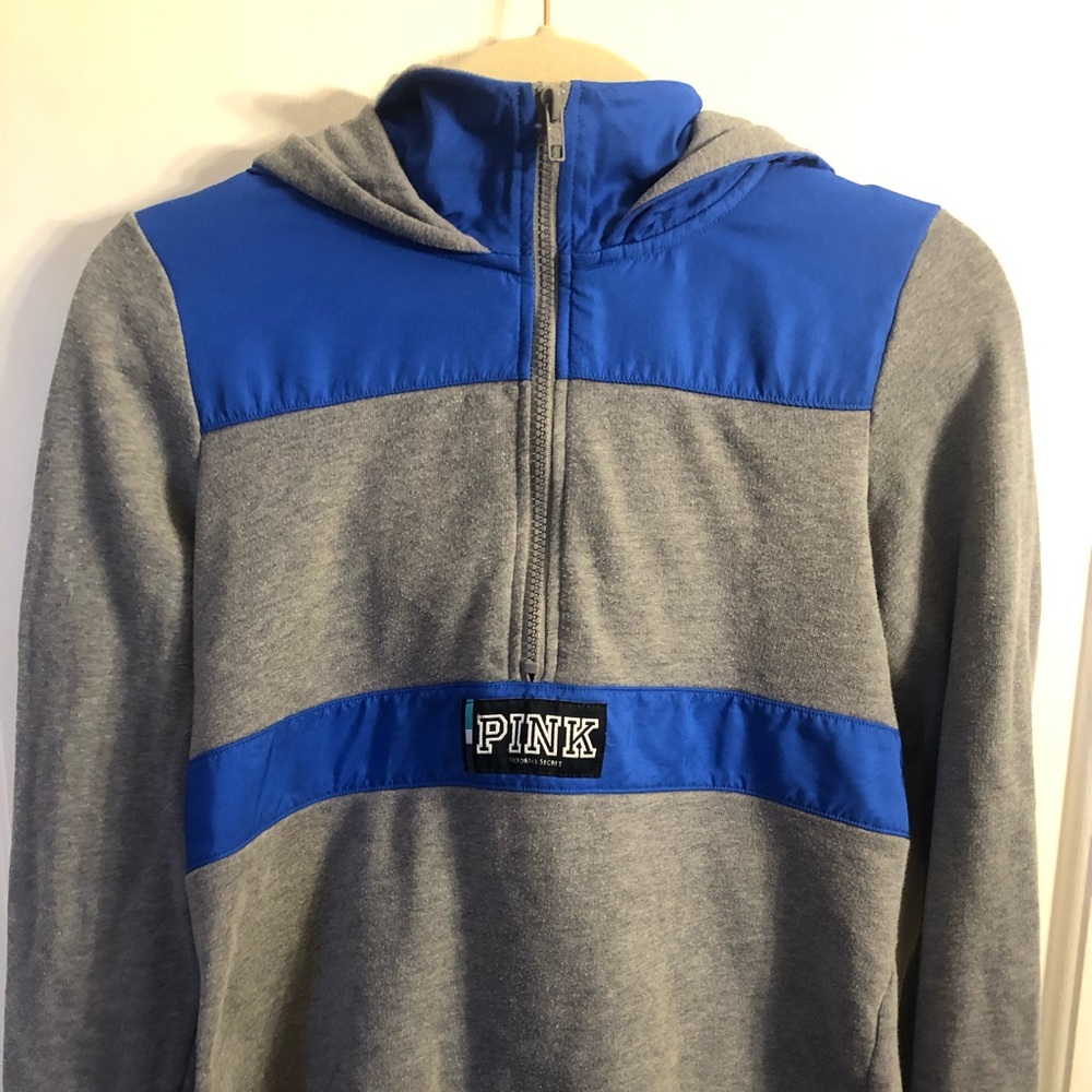 Pink gray and blue sweatshirt hoodie